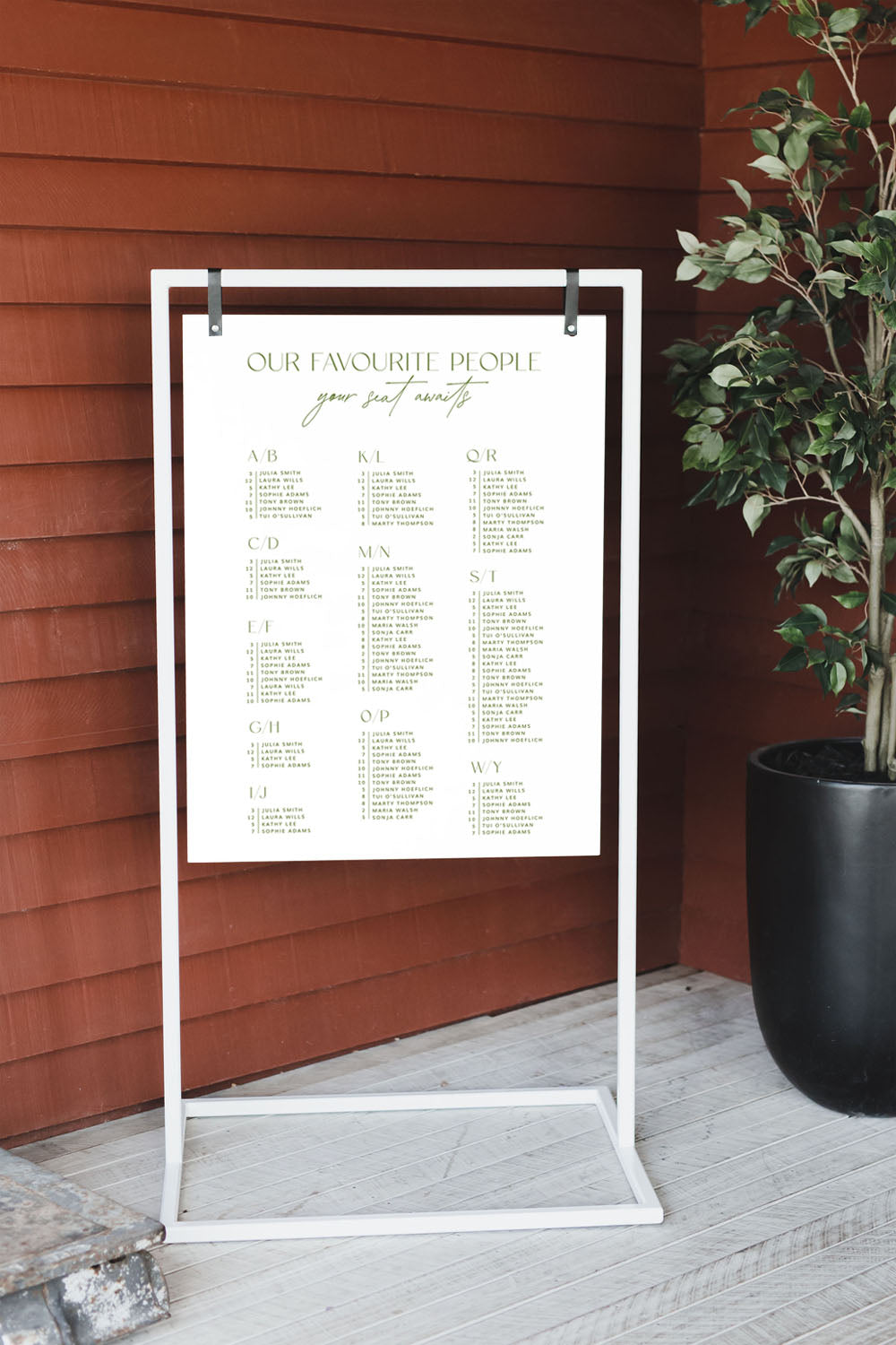 autumn wedding seating chart template