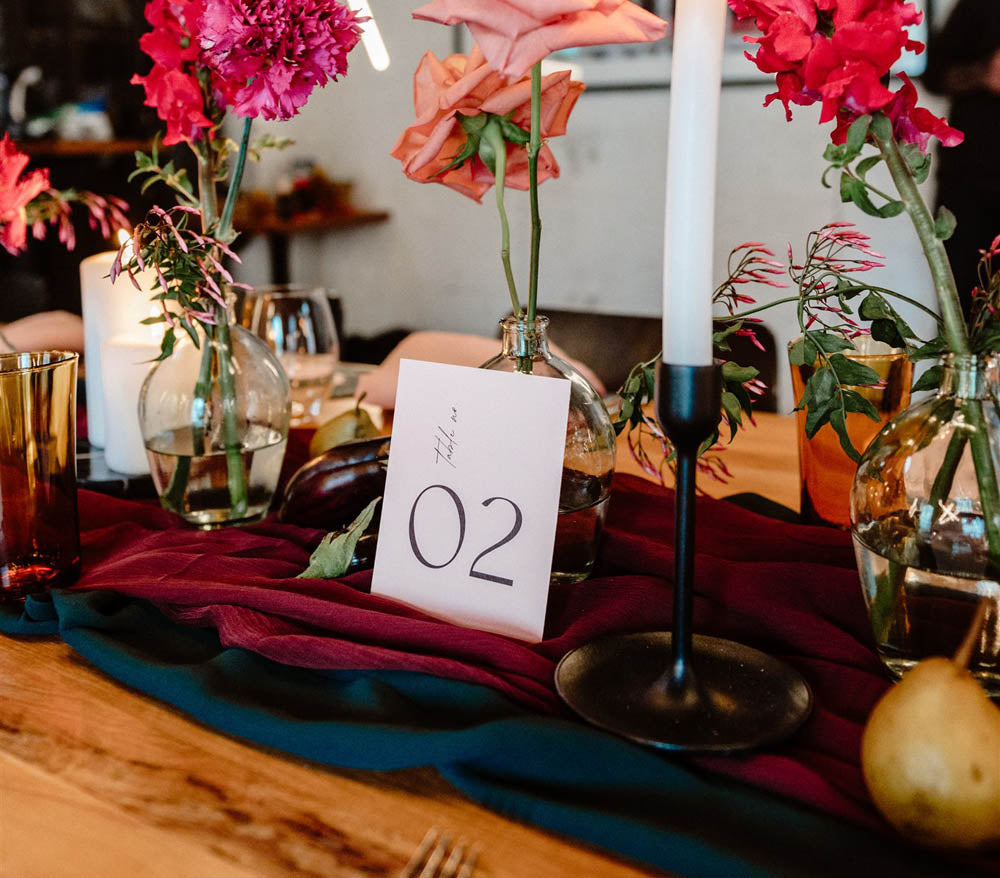 Autumn wedding table numbers template