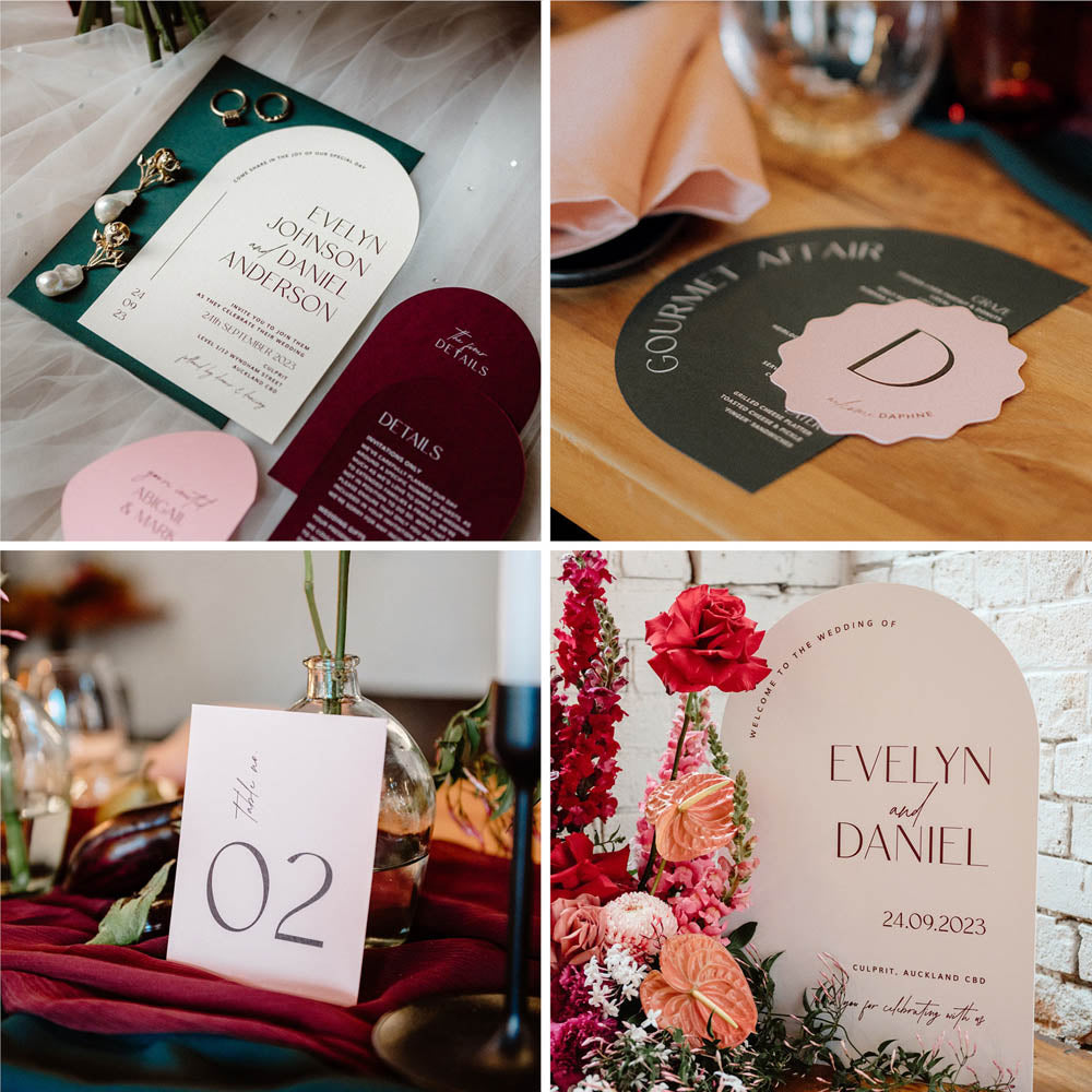 autumn wedding invitation and signage template collection