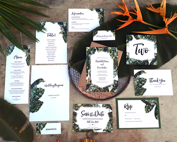 Tropical Printable Wedding Stationery