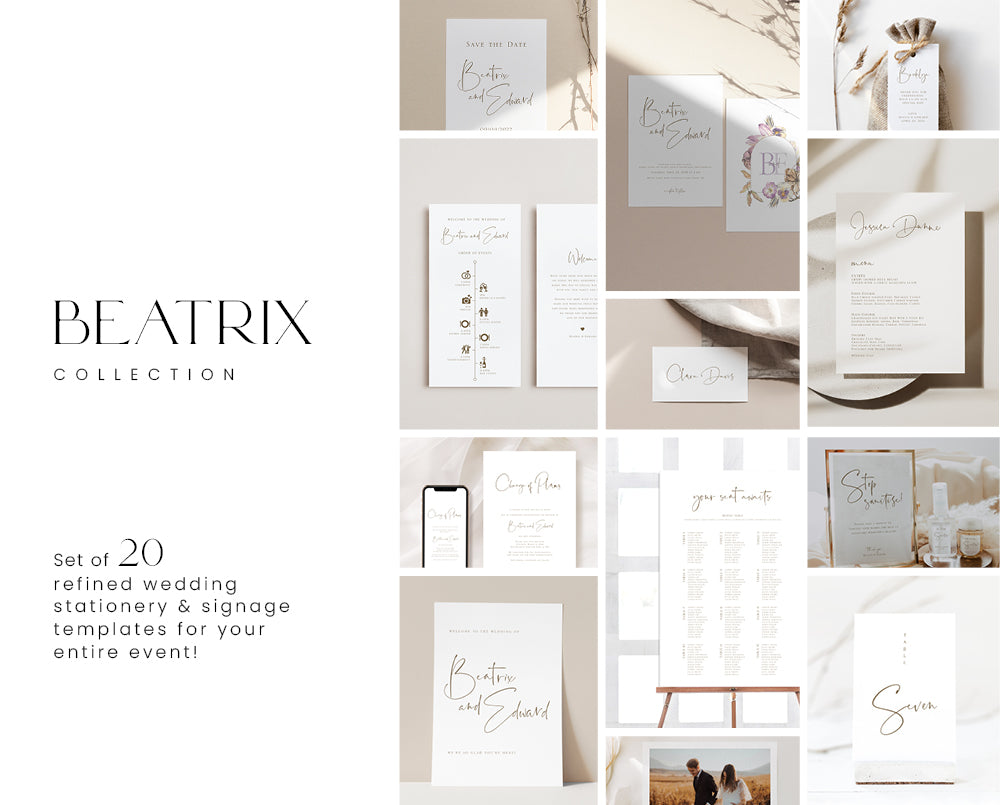 simple wedding invitation bundle