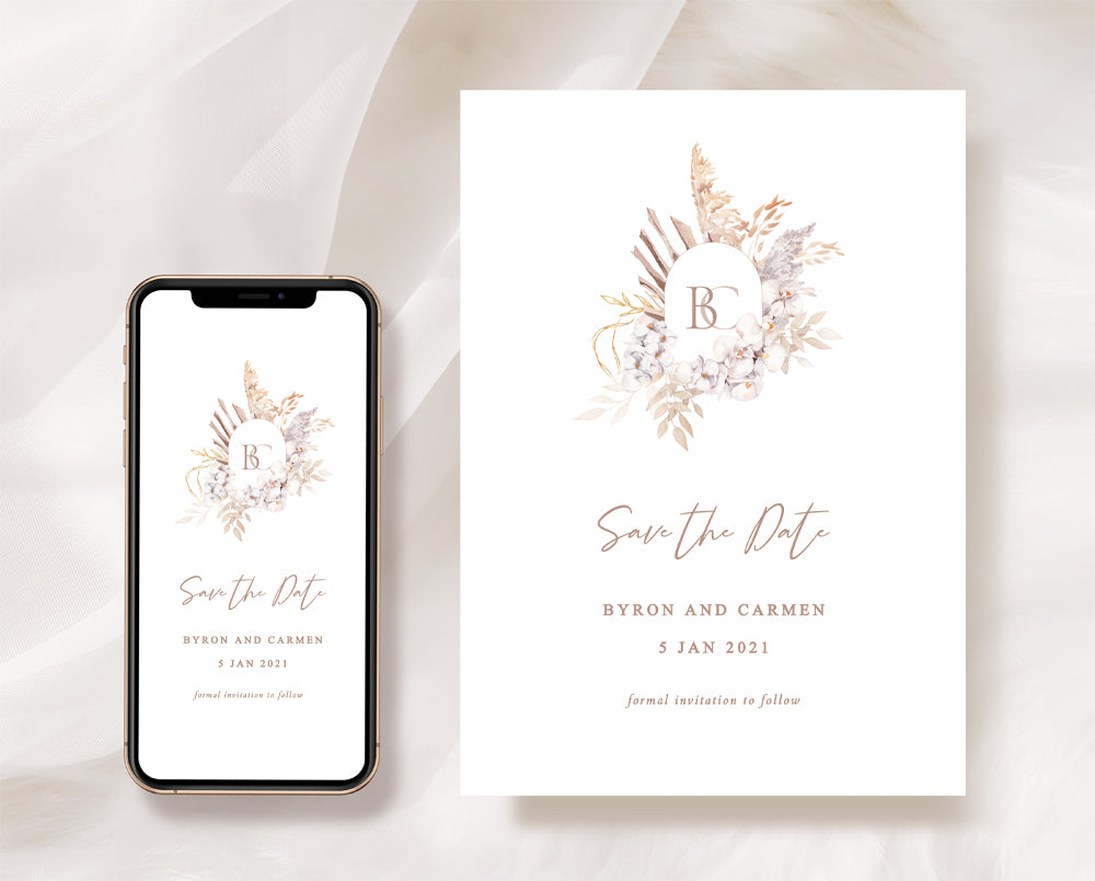 Boho save the date