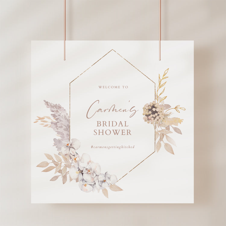 boho bridal shower welcome sign