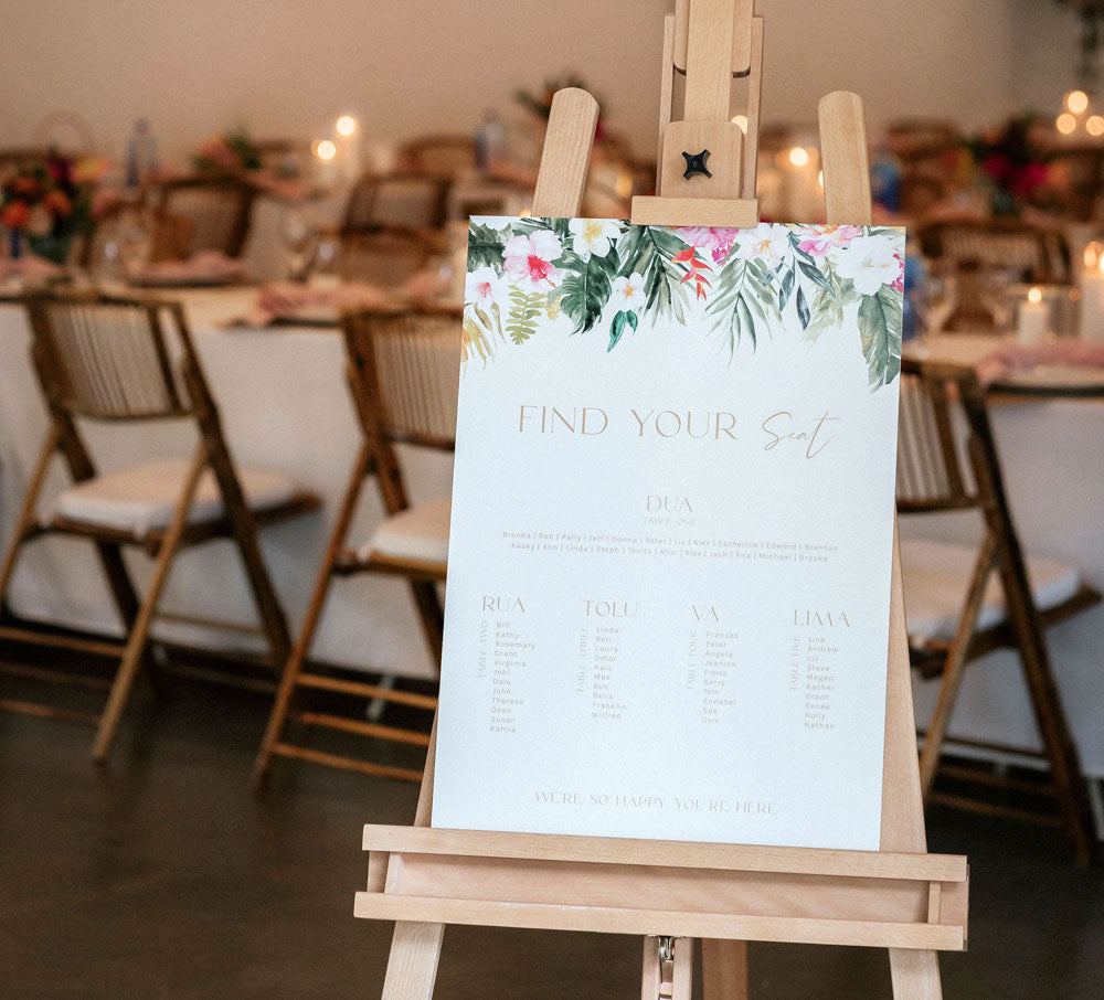 Minimal Wedding Seating Plan & Chart Template – TimberWink Studio NZ