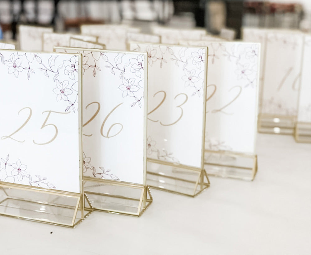 floral wedding table numbers