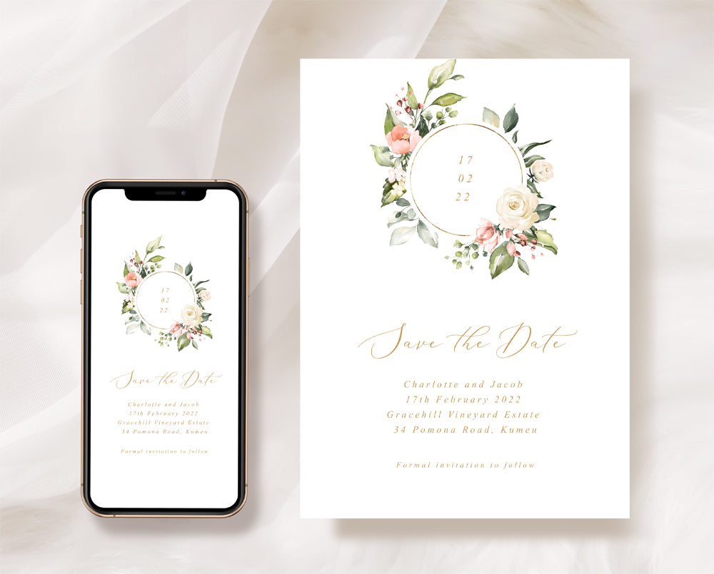 Save the date floral