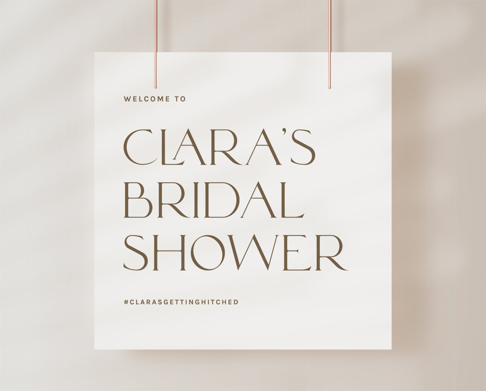 modern bridal shower signage template