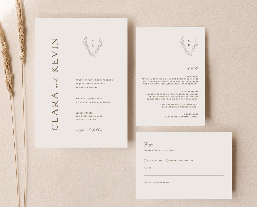 simple minimalist wedding invitations