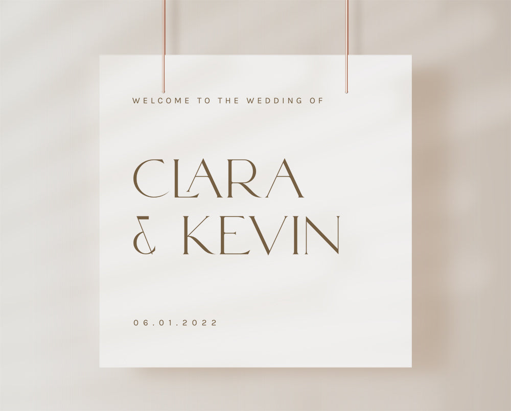 modern wedding welcome sign template