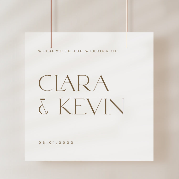 minimal wedding welcome sign template