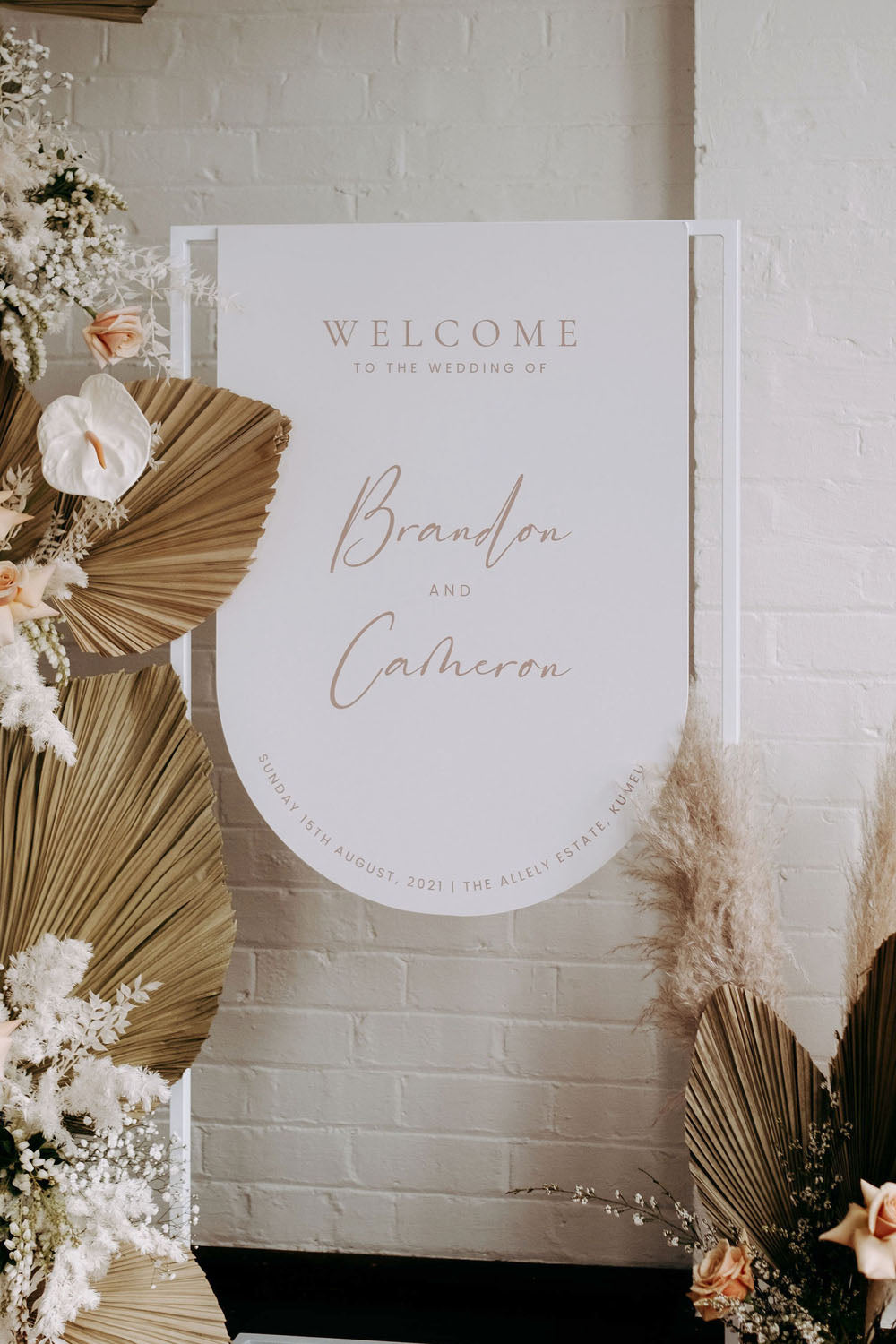 modern boho wedding welcome sign template