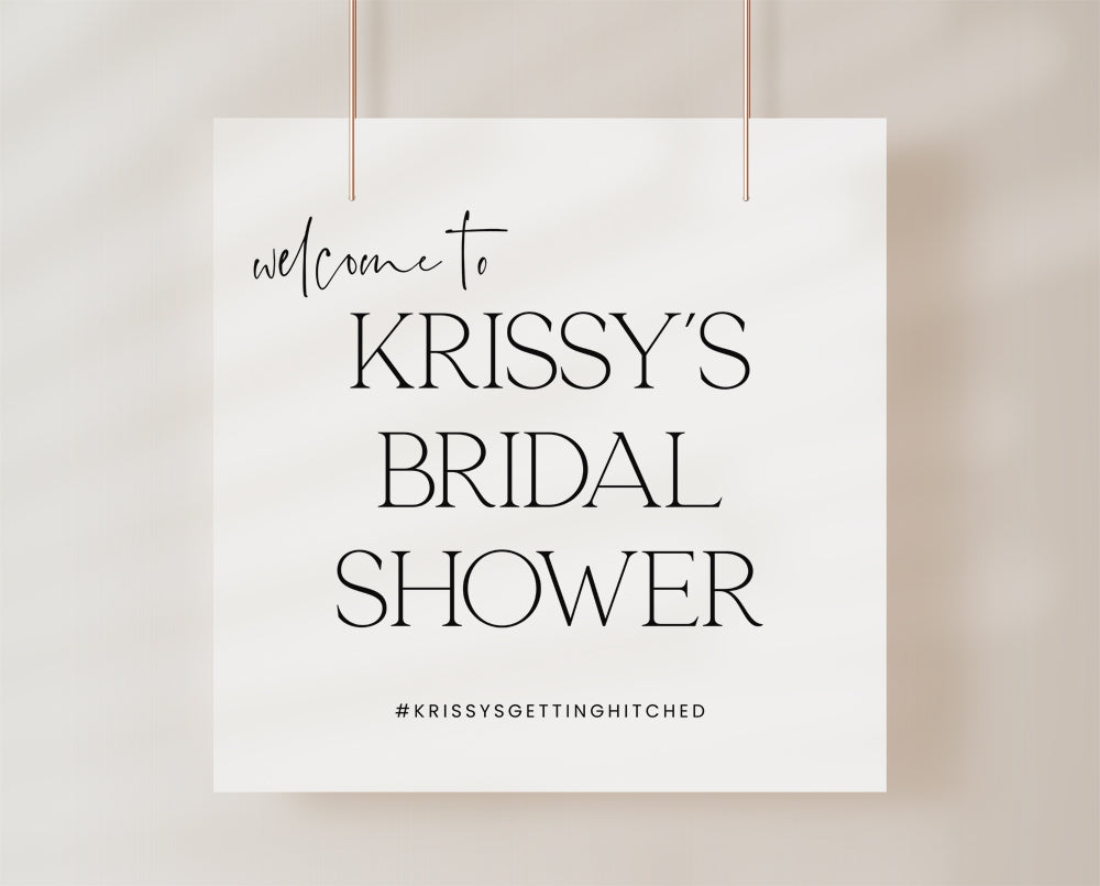 modern bridal shower welcome sign