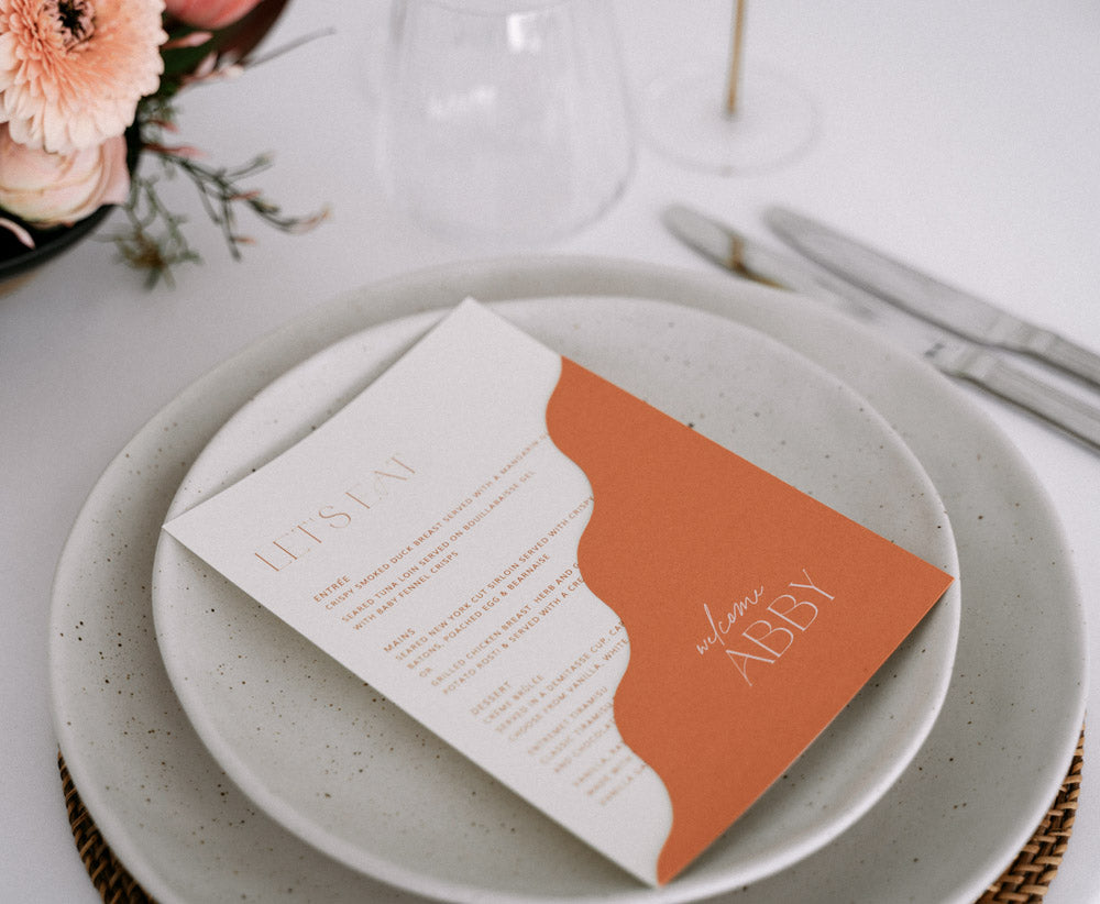 wedding menu place card set