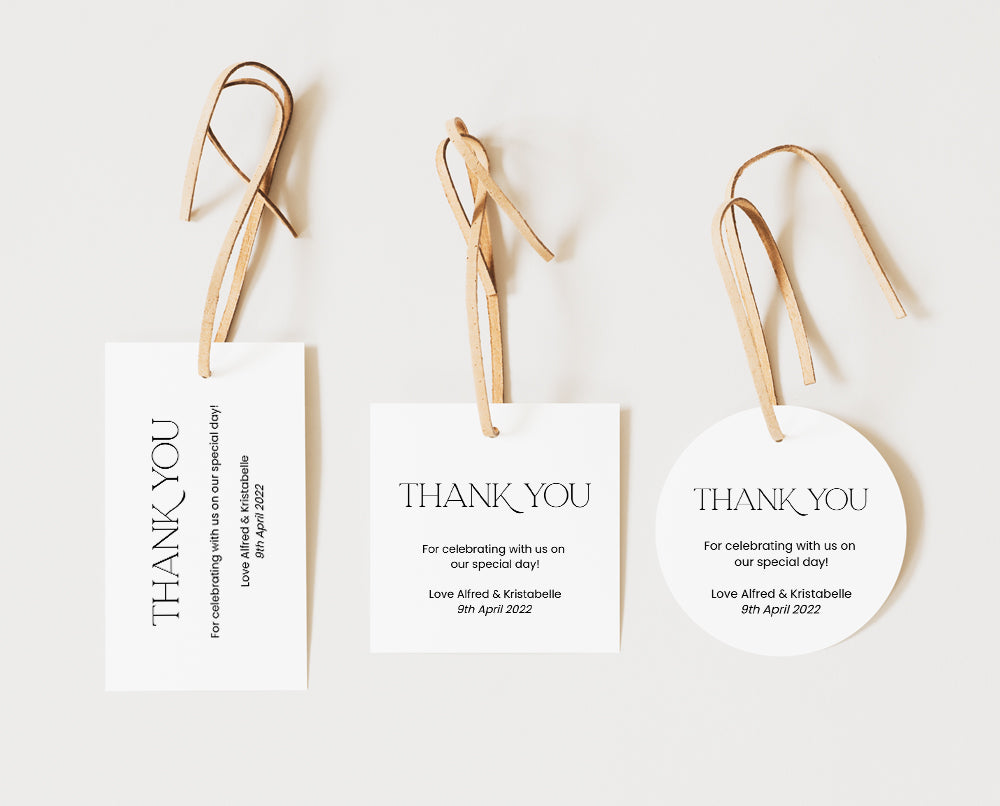 modern wedding favour tags and stickers