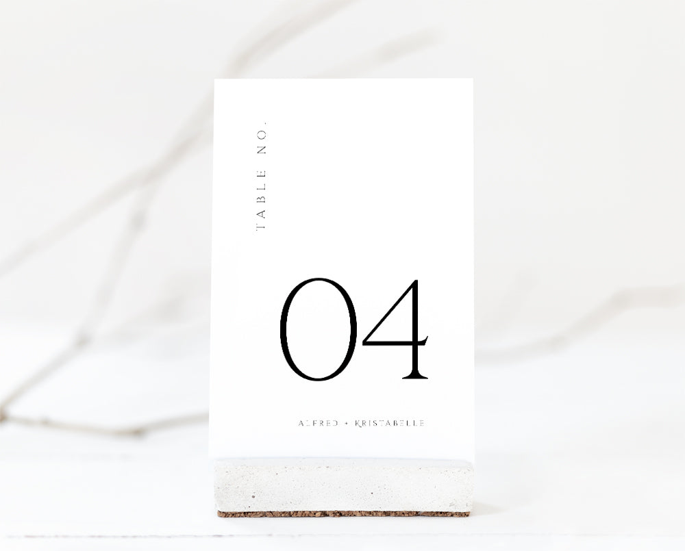 modern wedding table number template