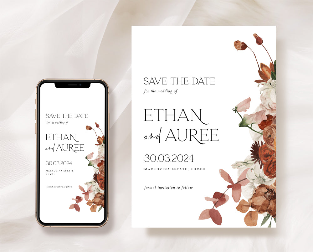 rustic save the date cards