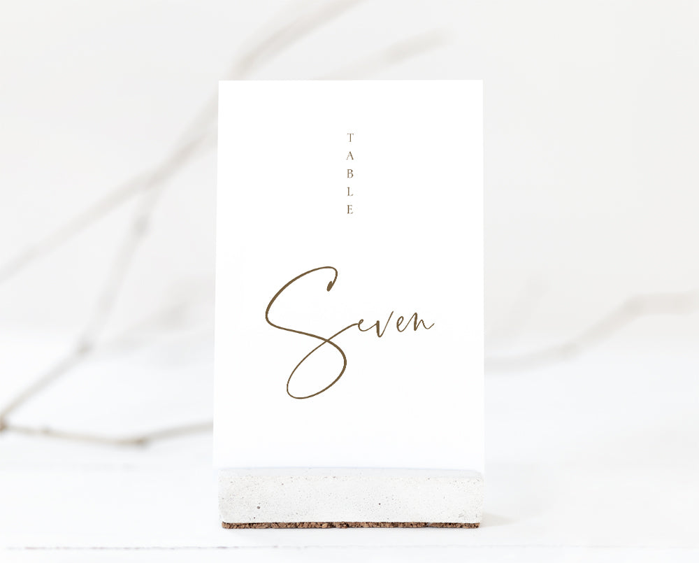 simple wedding table number template