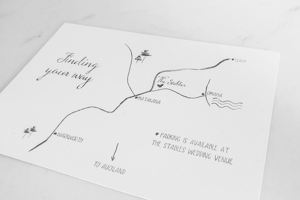 wedding invitation directions map