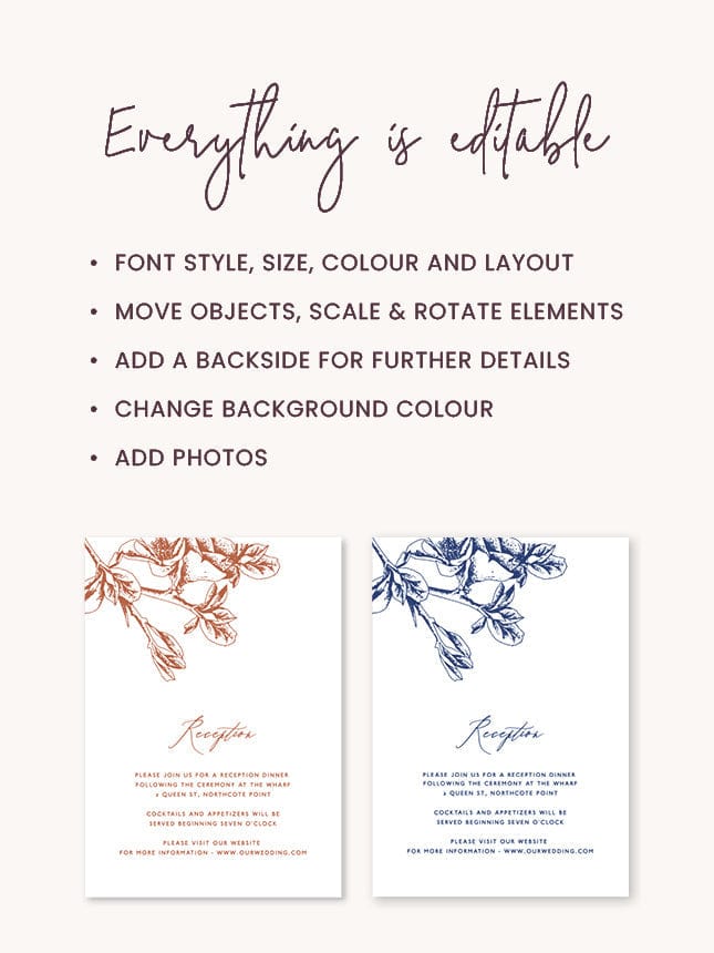 Cherry Blossom Wedding Reception Invitation Card – TimberWink Studio