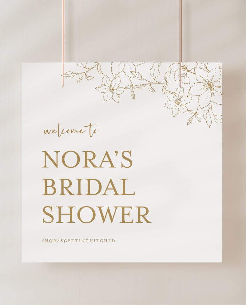 Floral Bridal Shower Welcome Sign Template