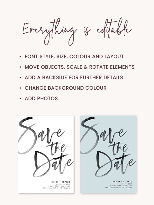 Save the Date Printable Templates for Modern Wedding – TimberWink Studio