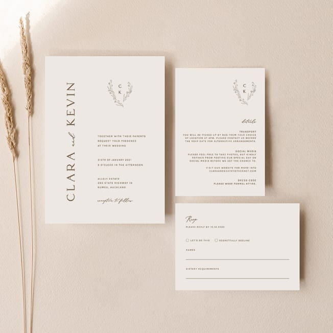 minimal wedding invitations