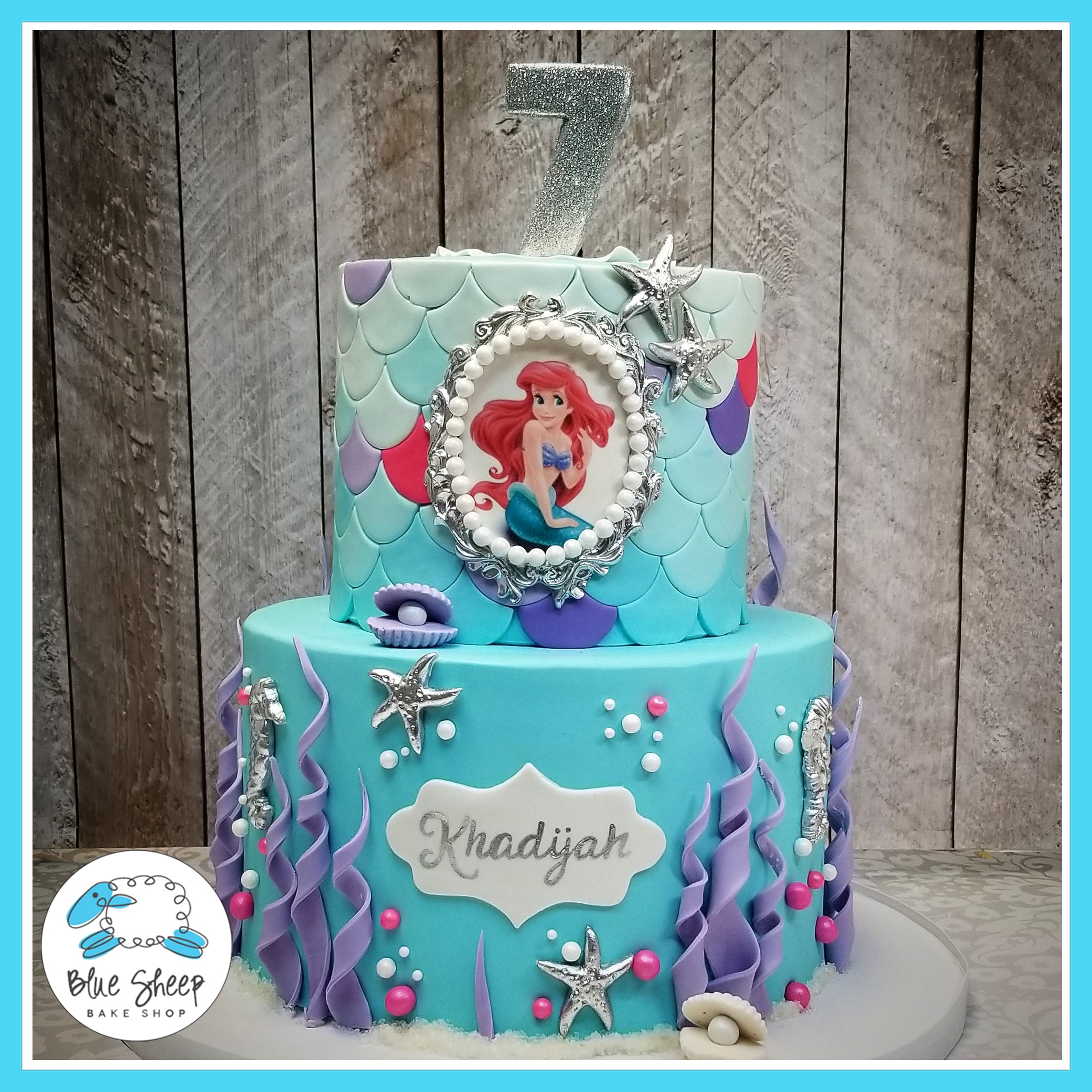 Mermaid Under The Sea Custom Birthday Cake Blue Sheep Bake Shop