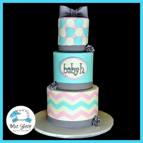 chevron baby shower cake nj custom cake