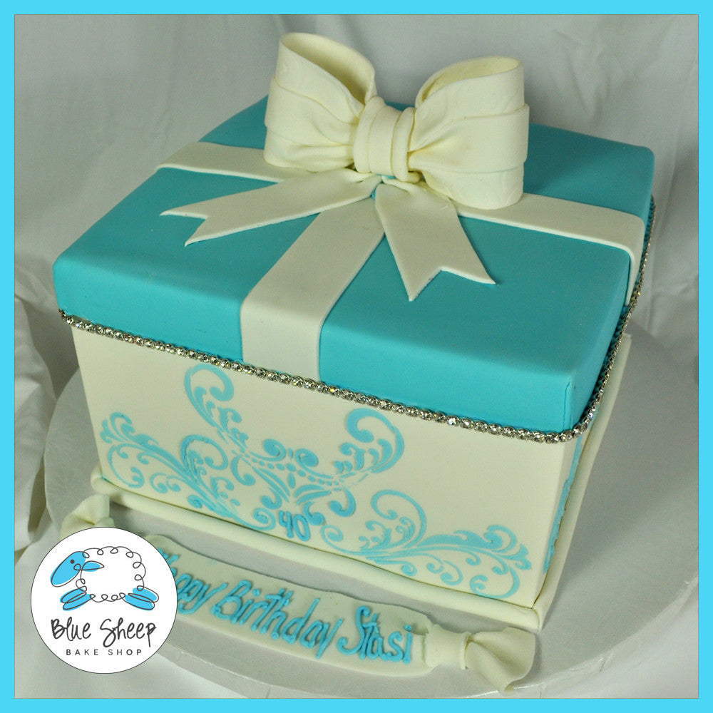 Gift Box Birthday Cake - Blue Sheep Bake Shop