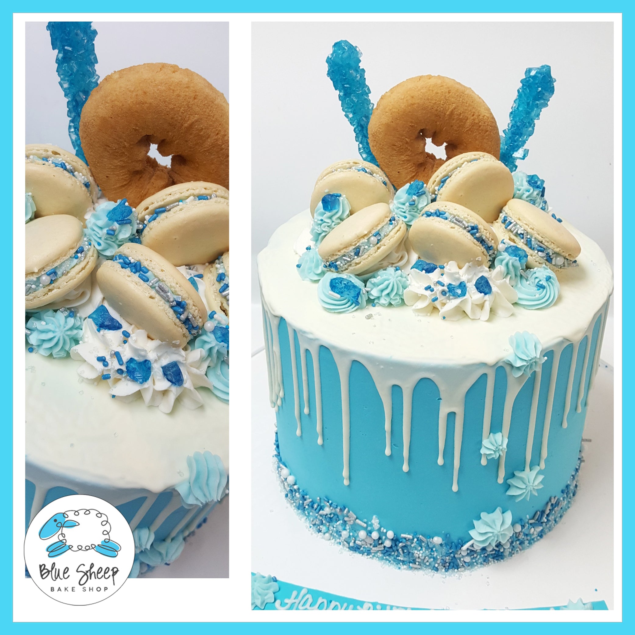 Blue And White Drip Cake Ideas