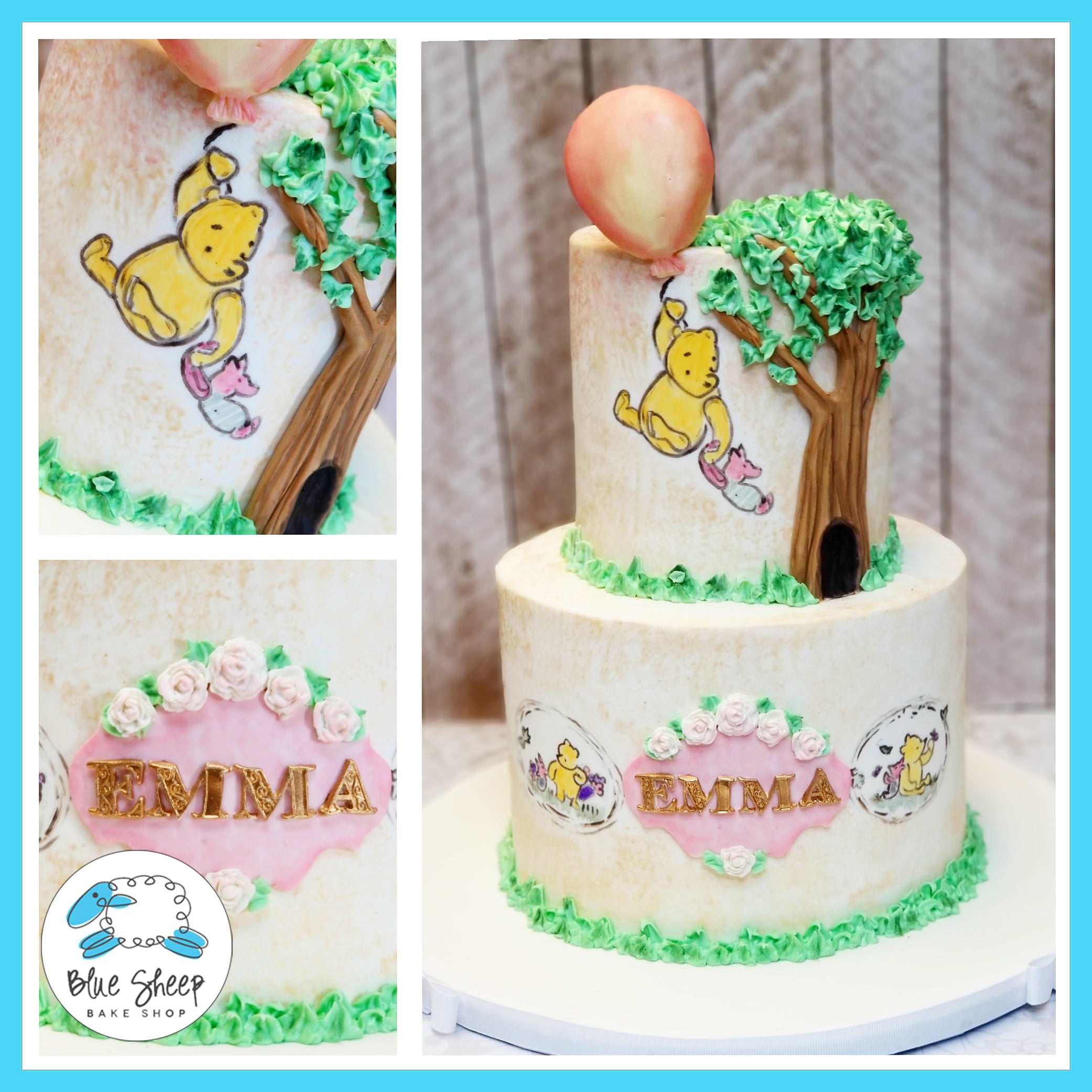 Hand Painted Winnie The Pooh Baby Shower Cake Nj Blue