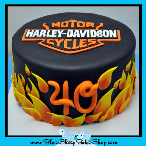 Harley Davidson 40th Birthday Cake | Blue Sheep Bake Shop