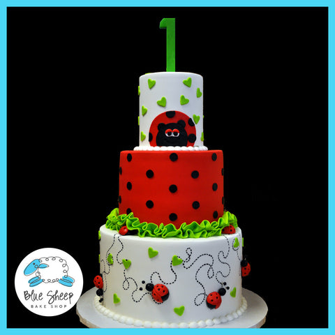 custom ladybug 1st birthday cake nj