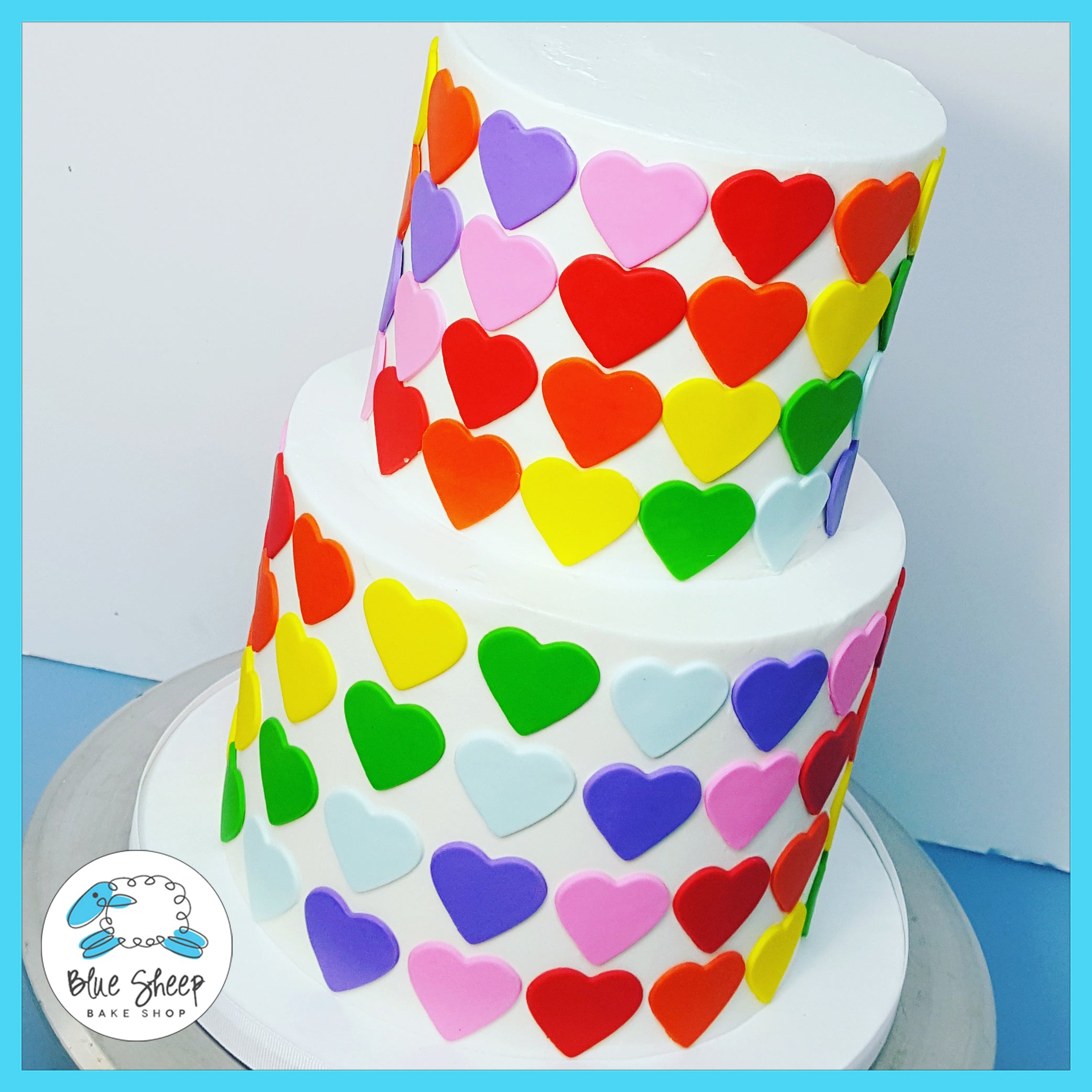 Rainbow Heart 1st Birthday Cake Nj Blue Sheep Bake Shop