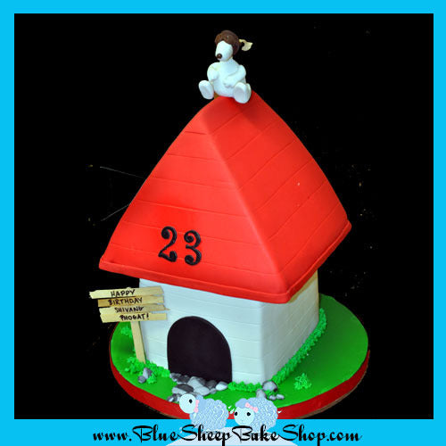 Snoopy Dog House Birthday Cake Blue Sheep Bake Shop