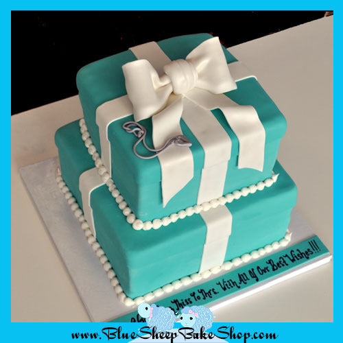 Tiffany & Co. Jewlery Store Logos Blue Background Edible Cake Topper Image  ABPID11407