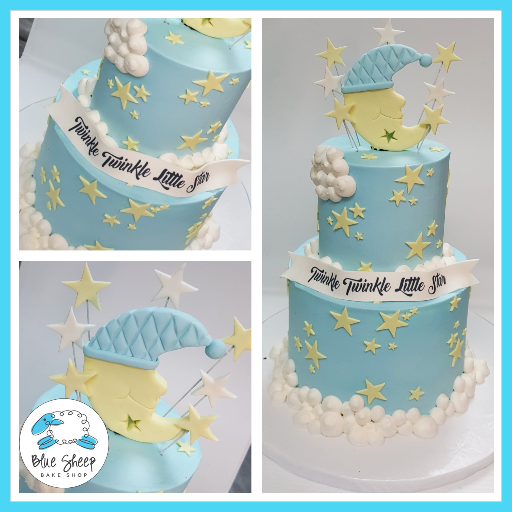 Buttercream Twinkle Twinkle Little Star Baby Shower Cake Blue Sheep Bake Shop