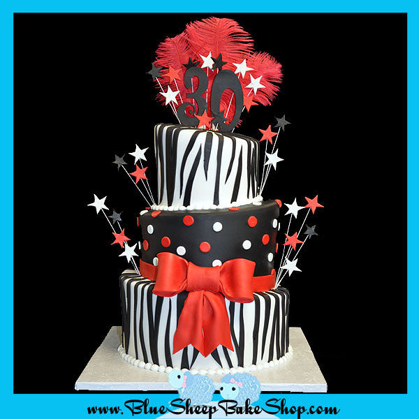 zebra 2 tier cake
