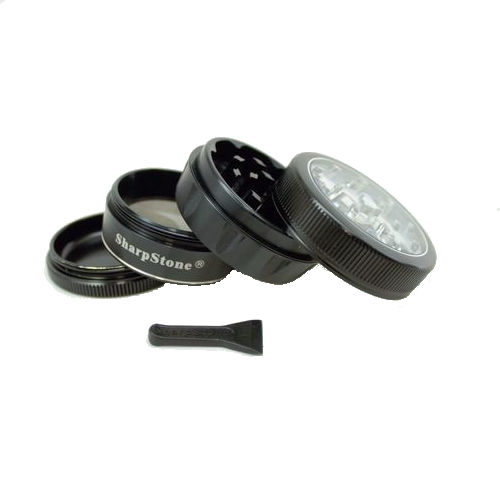 SharpStone® V2 Clear Top 4 Piece Herb Grinder - SharpStone USA product image