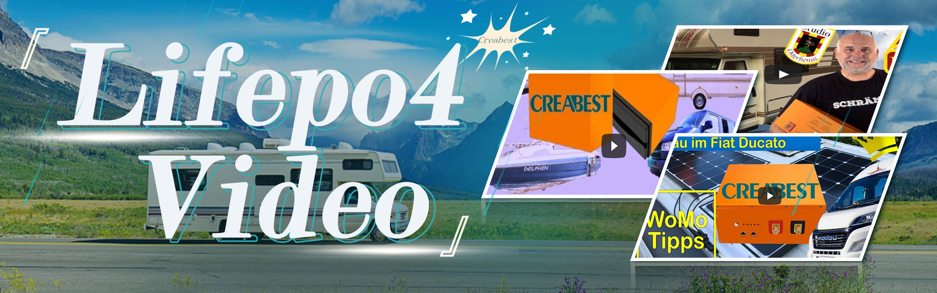 Creabest akku/batterien video für Wohnmobil Wohnwagen Camping Boot –  CREABEST-DE