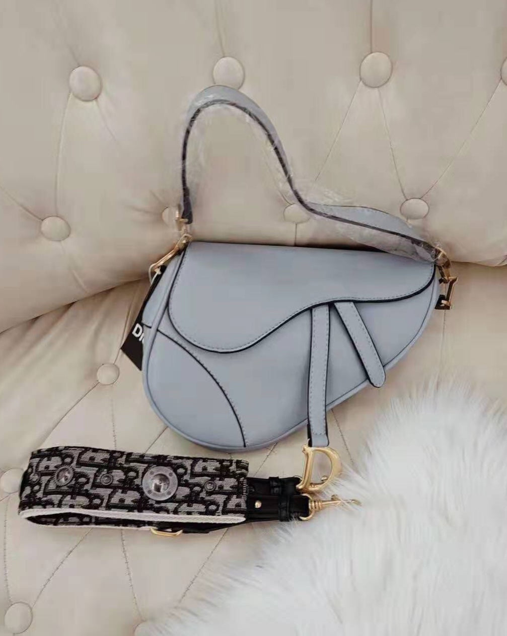 dior blue saddle bag