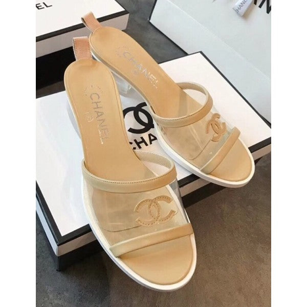 chanel mules beige