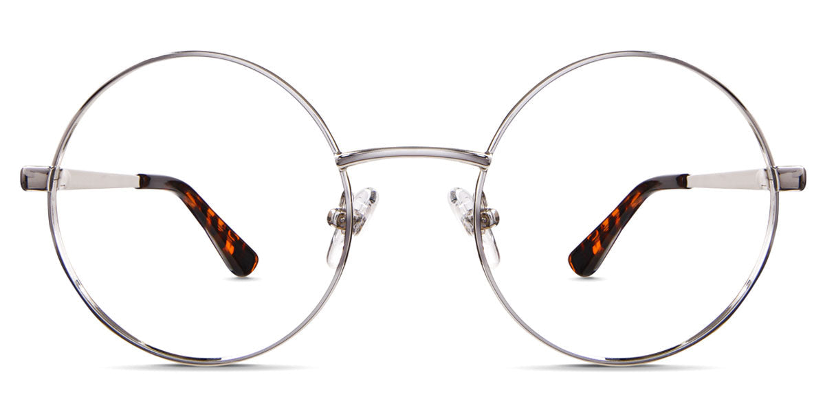 Larsen eyeglasses in rookwood variant - metal frame with adjustable clear nose pads and low nose bridge