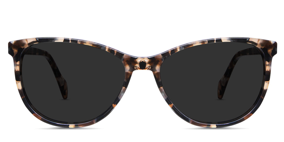 Adelson black tinted sunglasses in flaxseed variant in oval shape frame