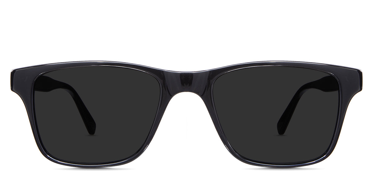 Veli black tinted eyeglasses in jet-setter variant - rectangular viewing area with medium thick border