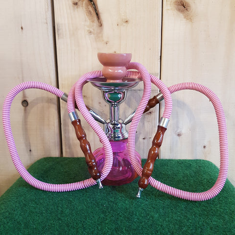 Pink Sisha / Hookah - Twin Pipe - H:22cm