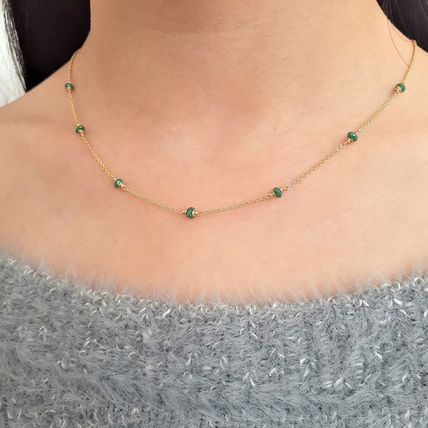 Linette Slim Choker in Emerald - Savolinna Jewelry