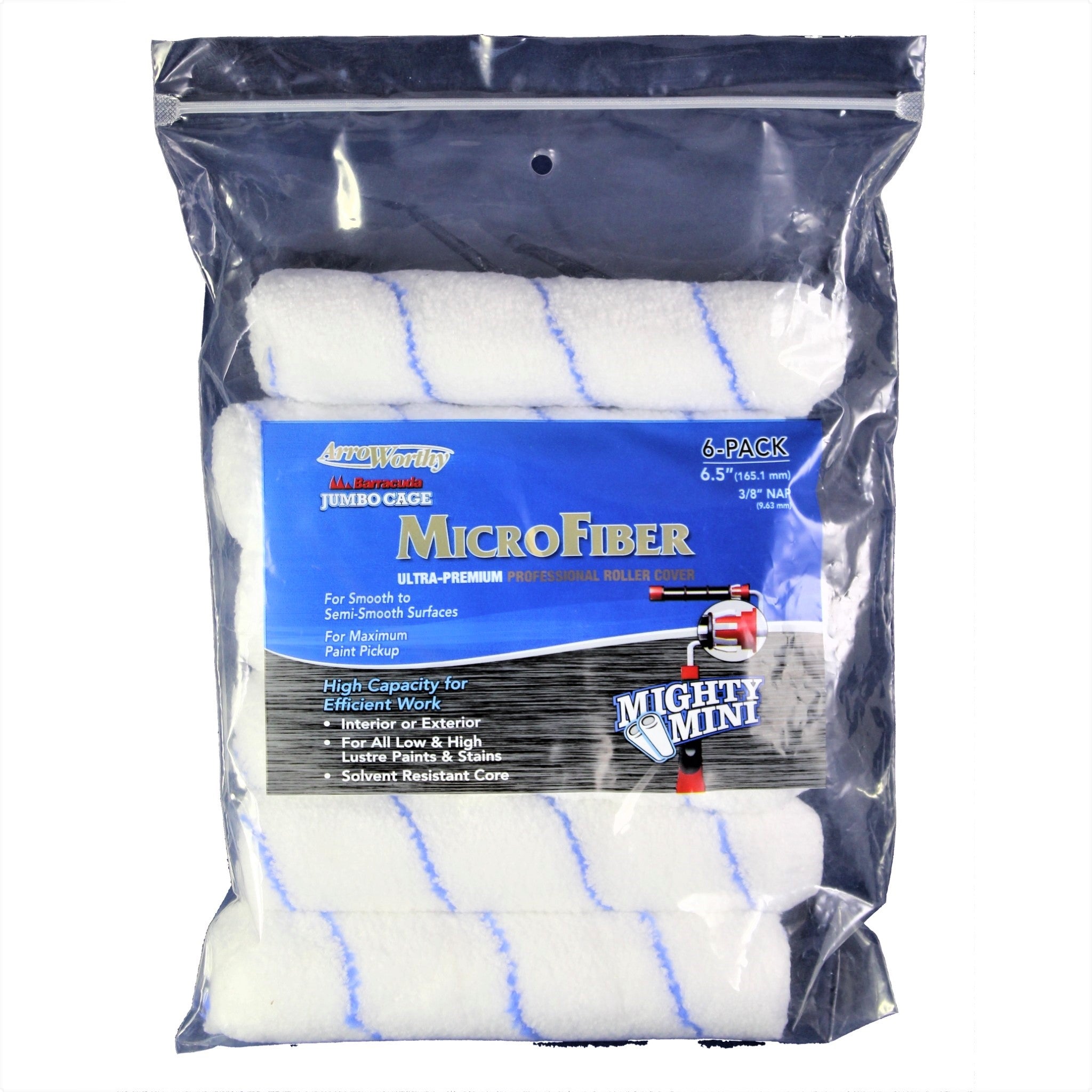 Microfiber - 3/8” NAP - 6.5” L - 9.63 mm - 6 Pack - 6.5 MFR3JCCK