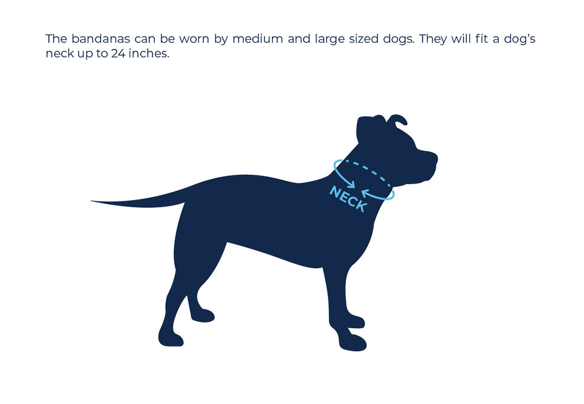 Dog Bandana Size Chart by Pittie Clothing Co.