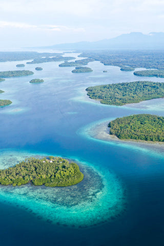 Tropical archipelago from above in the Solomon Islands